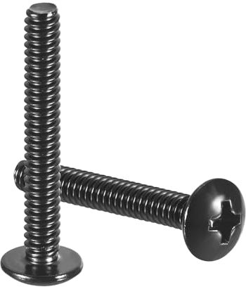 QUARKZMAN #6-32 x 1-1/4 Vite A Testa Bombata Phillips, Filettatura Completa, Guida Phillips, Acciaio Inossidabile 304 18-8, Finitura Ossido Nero, Quantità 50