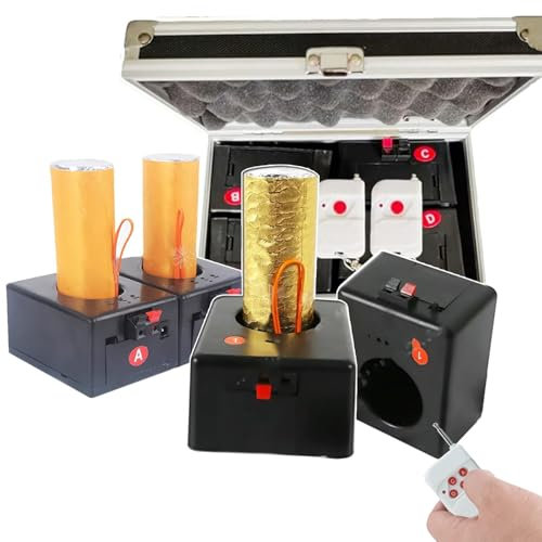 SNBGRYE Base per Fontana di Fuochi D'Artificio Freddi, Ricevitore da 6/8 Pezzi + 2 Telecomandi Wireless (Distanza di Controllo 100 M) + Valigetta, per Feste, Palcoscenici, Matrimoni,4PCS