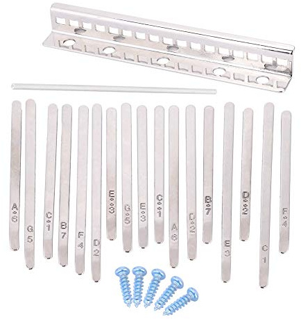17 - Note Kalimba Thumb Piano Keys | Stainless Steel Replacement Parts for DIY/Beginners | Well - Made Musical Instrument Tuning Set with Carved Scales