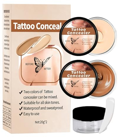 Fondotinta Per Trucco Corpo Scars,Correttore Per Coprire Tatuaggi,Copri Tatuaggi,Nascondi Facilmente Le Imperfezioni,20G*2