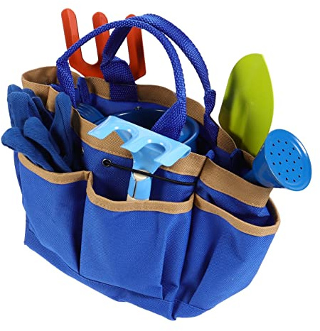 Kisangel Set Outils de Jardin Créatifs pour Garçon Fille Ensemble de Jouets de Plage et Outils de Plantation Couleur Bleue pour Activités Extérieures