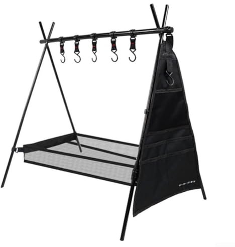 Treppiede Stoccaggio Pentole Rack Leggero e Alluminio per Cottura Esterna (Tipo 3)