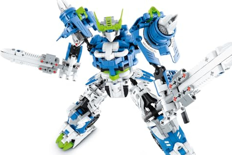 iM.Master - Blå Mecha Warrior Leksaksrobot - Byggklossar för vuxna barn - ledad modell - mekanisk drift - 941 stycken - Stem Pedagogiska Spel - Byggmodell
