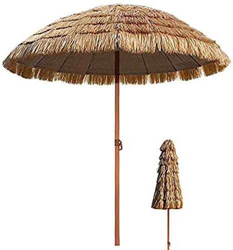 Ombrellone Parasole in Paglia Tropicale, ombrellone inclinabile Impermeabile per Piscina e Patio, per Viaggi, Sole e all'aperto, Parasole da 240 cm/280 cm(A 9.8ft)