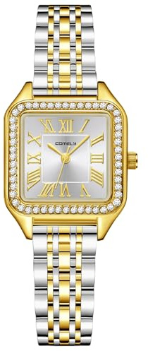 CIVO Reloj Mujer Dorado Pequeño: Acero Inoxidable Moda - Vintage Relojes de Pulsera Analogico de Cuarzo Cuadrado Clásicos para Mujeres