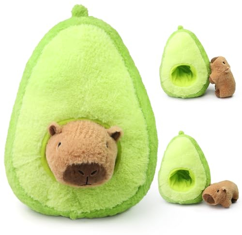 Capybara Kuscheltier Avocado Kissen Groß 35CM Spielzeug Capybara Plüschtier | Abnehmbar 2 In 1 Wasserschwein Kuscheltier Stofftier Capybara Sachen Mädchen Jungs Capybara Geschenke Geburtstag Weihnachten