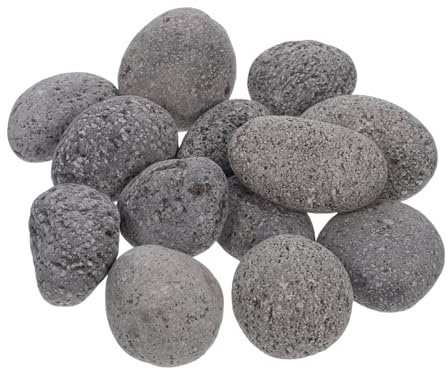 KONTONTY Sacco Pietre Vulcaniche per Focolare Pietre Riutilizzabili per Stufa a Gas e Barbecue Esterno Distribuzione Calore Uniforme Decorazione Naturale per Patio e Giardino