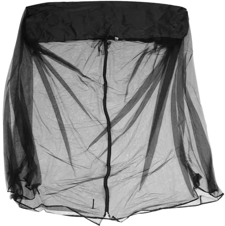 SHINEOFI Robustes Netz Moskitonetz Zelt für Schaukelstuhl und Sonnenschirm | Polyester Schwarz, Luftzirkulation und Reißverschluss, Passend für Wiege und Hängematte