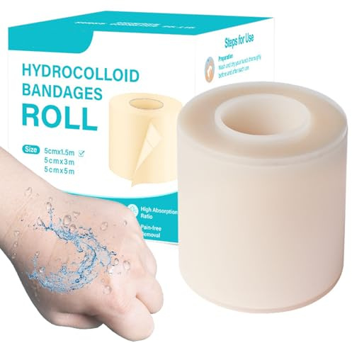 Unihuby 5 x 500 cm hydrokolloid plåster rulle vattentät sårplaster självhäftande pimple lappar rulle hydrokolloidbandagetejp