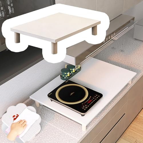 Copri Piano Cottura Copertura per Piano Cottura per Camper/Cucina, Tagliere per Noodles Impermeabile in Stile Legno, Protezione per Piano Cottura da 20-65 cm(A,75x63xH9.6cm(29.6x24.8x3.8))