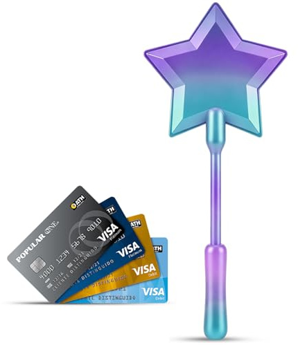XMSHENG Estrella para Tarjeta De Crédito Impresa en 3D Varita Mágica para Tarjeta de Credito (Gradiente)