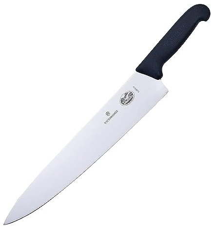 Victorinox Couteau à Découper Victorinox Fibrox, 25cm, Bord Droit, Lavable au Lave-Vaisselle, Noir