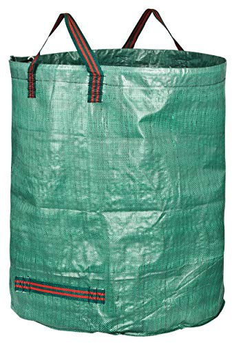 GardenMate 15 x 300 l trädgårdspåse professionell med dubbel botten – lövsäck för trädgårdsavfallspåse stabil – trädgårdssäck – lövsäckar, gröna skärsäckar vikbara, stora, robusta av polypropylentyg