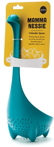 OTOTO Mamma Nessie Colander Spoon - BPA free Vegetable & Fruit Kitchen Strainer - Pasta & Noodle Strainers for Kitchen - Small Kitchen Strainer - Dishwasher Safe & Food Grade Strainers and Colanders