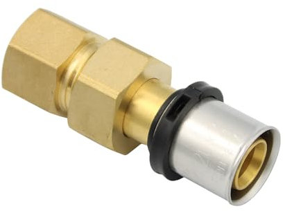 Pipetec Pressfitting Verschraubung 20x2 mm 1/2 Zoll Innengewinde TH Kontur Verbundrohr, DVGW, TH-Profil
