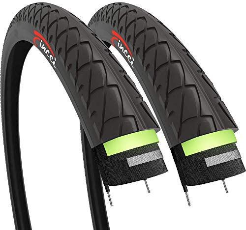 Fincci Paar Fahrradreifen 26x1.95 Mantel Zoll 50-559 Slick Reifen mit 3 mm Pannenschutz für Cityräder Rennräder Mountainbike MTB Hybrid Fahrrad (2er Pack)