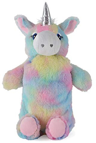 Slumberz 3D-Wärmflasche mit weichem Plüschbezug, Einhorn-Motiv, 750 ml