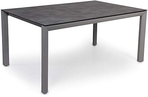 Ondis24 Gartentisch Greggia, Esstisch Aluminium/HPL, Balkontisch 160x95 cm, Terrassentisch 4-6 Personen, grau-anthrazit
