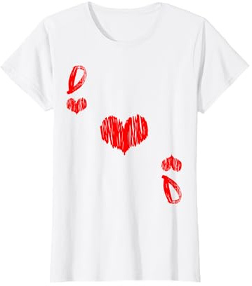 Herz Dame Kostüm Spielkarte Fasching Deko Karneval Fastnacht T-Shirt