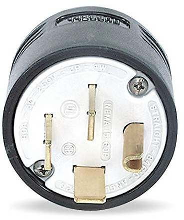 Hubbell Kellems Straight Blade Plug, 60 Amps, 250VAC Voltage, NEMA Configuration: 15-60P, Number of Poles: 3 - HBL8461C