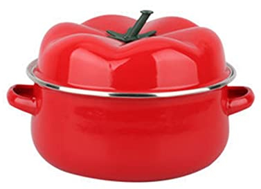 XXXXW Suppentöpfe 1.7L Porzellan emaillierter Saucepan Roter Tomatentopf for Kochnudeln Anwendbare Induktionskocher Suppentopf Küchengeschirr Auflaufformen (Capacity : 1.7L)
