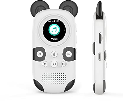 Lettore MP3 da 64 GB per bambini Bluetooth 5.0 con altoparlante per cuffie Supporta radio FM, sveglia, registrazione con un solo tasto, funzione cronometro