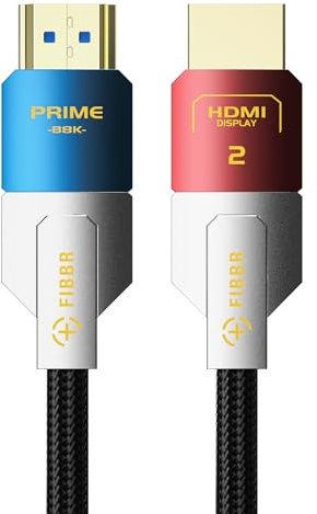 FIBBR HDMI Glasfaserkabel 20M, 8K HDMI 2.1 Glasfaser Kabel, 48Gbps High Speed AOC HDMI Kabel Unterstützt 8K@60Hz, 4K@120Hz/144Hz, eARC, HDCP 2.2&2.3 für Heimkino, HD-TV, Projektor, PS5/4, Xbox
