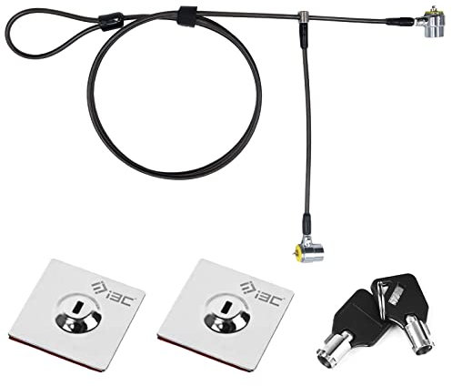 I3C Laptop Lock, Combination Security Lock Cable with Keys and Anchor Plate, Anti Theft Lock for compatible with Tablets, Smart Phones, Business Electronics, Monitors (2 Laptop Locks Head)