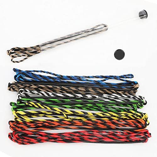 SHARROW Bogenschießen Ersatz Bogensehne 55 57 Zoll 16 Stränge Flämisch Doppelt Gedreht Bogenschnur für Recurve Bogen Langbogen (Schwarz&Braun, 57 Zoll)
