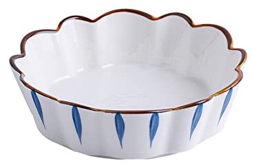 LUCBEI Lasagnera Piatto da Forno for la casa Rotondo Rotondo Ciotole da Forno in Ceramica Multiuso Cucina Piatti di Cottura a Cottura a Cottura a Vapore Teglie da Forno (Color : A, Size : 8 inch)