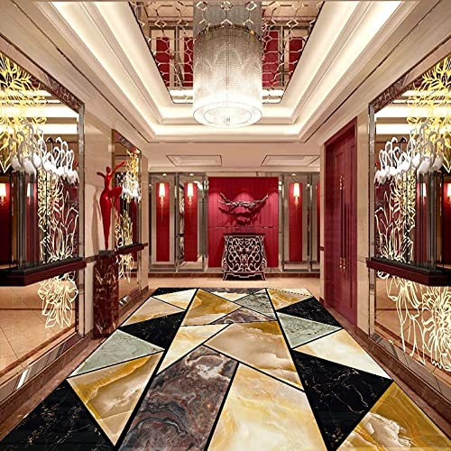 Moderne marbre géométrique sol papier peint salon salle à manger carrelage autocollant PVC auto-adhésif 3D peinture au sol peintures murales, 200 * 140cm
