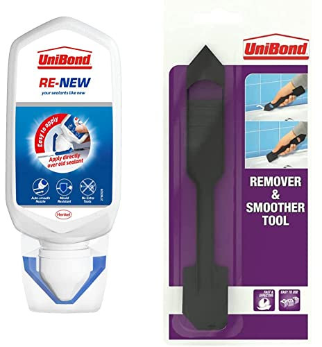 Unibond Re-New, White Silicone Sealant & UniBond 1034731 Sealant Remover and Smoother Tool