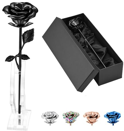 QGJNSGC Rosa Blume Andenken Urnen für menschliche Asche, Gedenk Urne Medaillon, Lang-Stiel Bunte Rosenblume Einäscherung Urnen, Beerdigung Urne für Asche Erwachsene Einäscherung Andenken für Asche