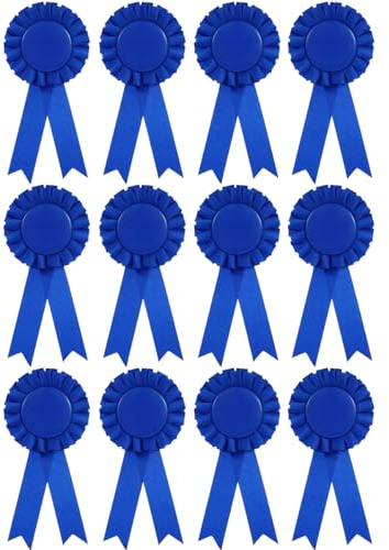 Hsthe Sea Packung mit 12 Rosetten-Medaillen, Blaue Siegermedaillen, Partyzubehör, für Sportveranstaltungen, Talentshows im Klassenzimmer, Medaillen