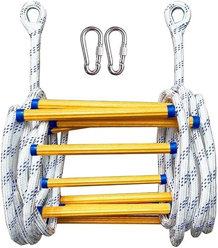 Emergency Fire Escape Ladder, Portable Flame Resistant Safety Extension Rope Ladder with Hooks for Home Windows Balcony Railings, Fast to Deploy Sturdy 3-10 Story Fire Rescue Rope Ladder ( Color : 10m
