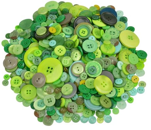 300g Harz Nähknöpfe Runde Bastelknöpfe Verschiedene Größe Knöpfe Kunststoff Kleidung Knöpfe Kinder Manuelle Knöpfe Scrapbooking Knöpfe für DIY Handwerk Grün