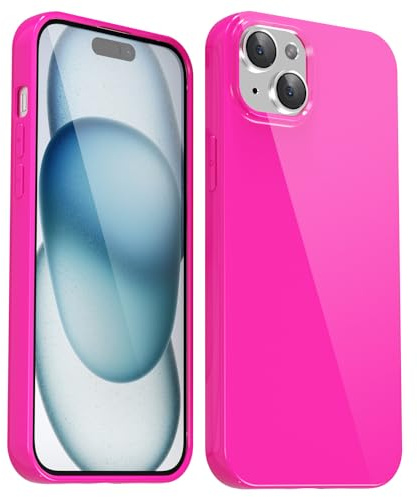 Svanove per iPhone 15 Plus Custodia in Silicone, Guscio Sottile Tinta Unita Liscio Gomma Gel di Originale, Morbido TPU Guscio Ultrasottile Antiurto Custodia Protettiva, Rosa Caldo