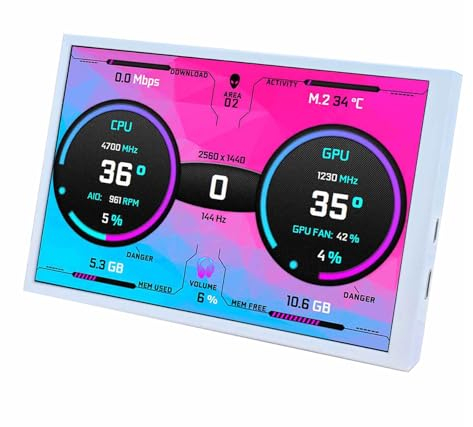 VSDISPLAY 8 Zoll 1280 x 800 IPS LCD Monitor für DIY CPU GPU Temperatur Computerbildschirm