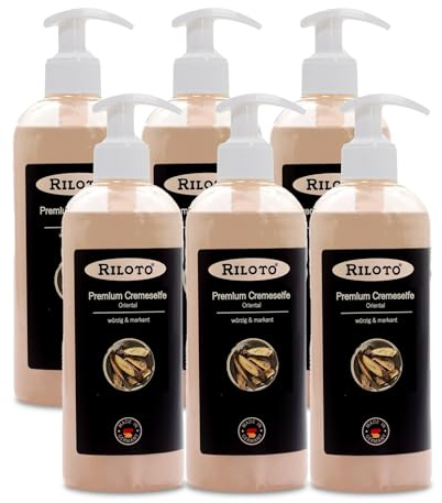 Lorito Premium Flüssigseife Oriental 6x 500 ml, flüssige Handseife in Pumpflasche, Cremeseife vegan, Seife für empfindliche Haut