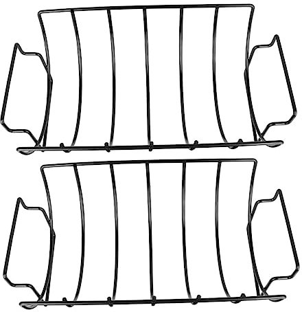 Parliky 2pièces BBQ Fer Support Polyvalent pour Steaks Et Côtelettes Peinture Antiadhésive pour Barbecue Plein Air Et Jardin