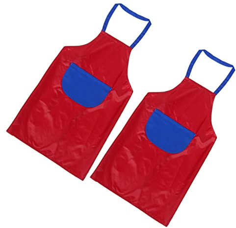 SHOWERORO 2stücke Wasserdichte Kinderschürze Malschürze Für Junge Mädchen Kunstmalschürze Pvc-beschichtet Mit Verstellbaren Bändern