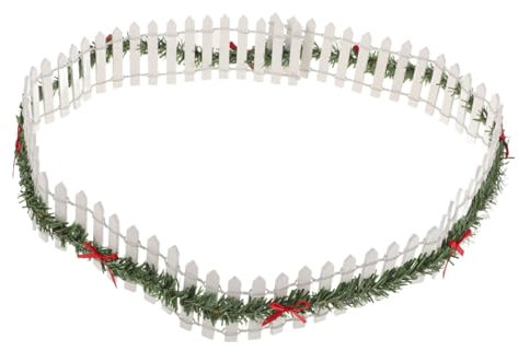 UPKOCH Miniature Wooden Christmas Garden Fence Xmas Decoration Small White Picket Fence for Micro Landscape and Fairy Garden Craft Supplies