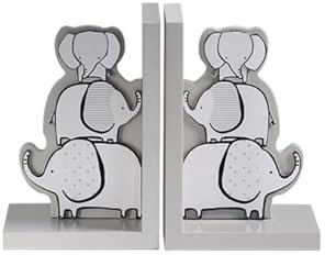 HGTYDV2 Elefanten-Buchstützen aus Holz, niedlicher Elefant, dekorative Buchstützen, kreativer Tier-Buchhalter, Stopper für Mädchen und Jungen, Kinderzimmer-Dekoration