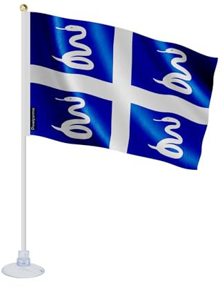 Mini Drapeau Ventouse de Martinique en Polyester 20x30cm