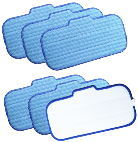 Mocrofaser-Wischmopp-Pads Ersatz für Newbealer NC603C NC602N Dampfreiniger, wiederverwendbar und waschbar, für Laminat, Hartholz, Fliesen und Keramikböden, Teppichreinigung, 6 Stück
