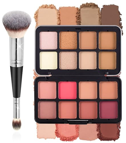Carla Secret Palette, Palette de Fard à Joues 16 Couleurs, Palette de Correcteur de Crème Imperméable, Palette Makeup Forever Longue Tenue Anti-Taches Aspect Naturel pour une Peau Impeccable