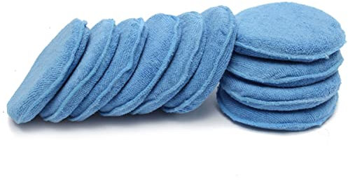 CHILDWEET 10 Stück Blauer Wachspolitur Applikator Schwamm aus Schwammmaterial Hoher Dichte und Einfache Lösung Absorption für Autoglas Reinigung und Lederpflege