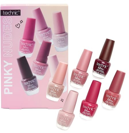 Technic Pinky Nudes 6-Piece Nail Polish Set – Everyday Nude & Pink Shades for Effortless Day-to-Night Glam