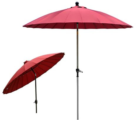 Parasol en Toile, Grand Parasol de Plage de 2,5 m, Protection UV, Parasol de Jardin avec manivelle, abri Solaire inclinable, for Plage, Patio, Cour, Jardin, sans Base(White)
