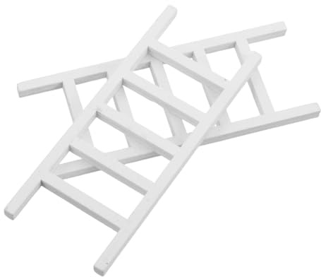 JOINPAYA 2pcs Mini Ladder Cake Toppers Dollhouse Step Ladder Decoration Miniature Fairy Furniture Ornament For DIY Craft Micro Landscape 3.93 X 1.57 Inch